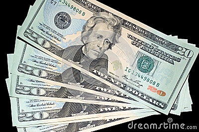 Fan of US $20 bills
