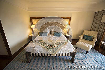 Fancy Bed and Bedroom in Luxury Resort Hotel