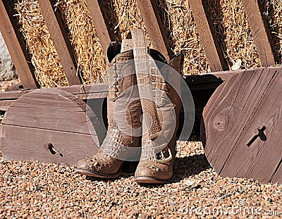 Fancy cowboy boots with belt