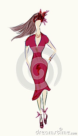 Fashion Design Sketch of a woman