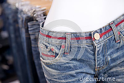 Fashion jeans for women in shop