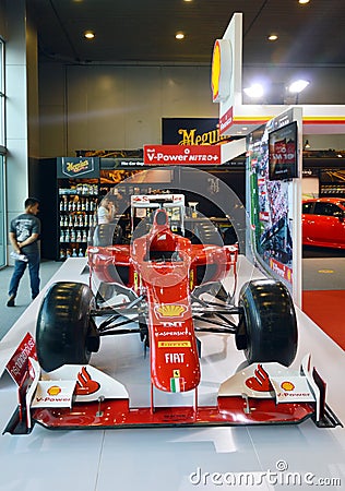 Fast Auto Show2014 BANGKOK, THAILAND- July 4,2014 A showing of red Formula one by Shell , Bitec Convention Hall Bangna