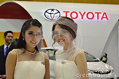 Fast Auto Show2014 BANGKOK, THAILAND- July 4,2014 Unidentified model presented at Booth Toyota,Bitec Convention Hall Bangna