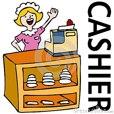 Fast Food Cashier Worker Royalty Free Stock