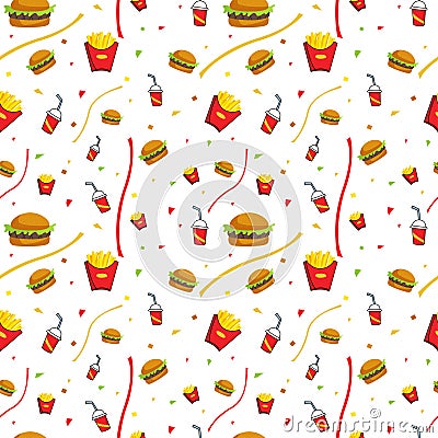 Fast food seamless pattern