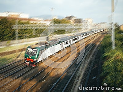 Fast train moving