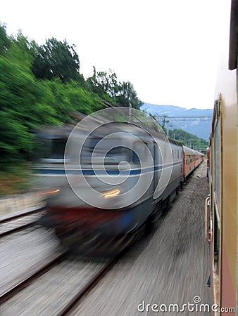 Fast train passing