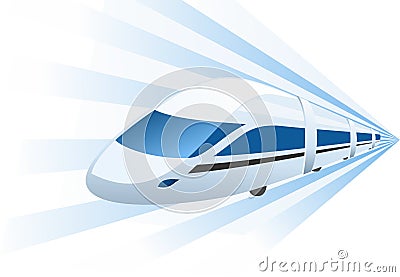 Fast train speeding in motion