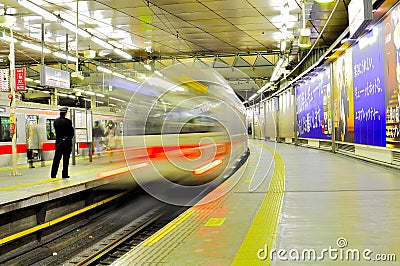 Fast train in Tokyo Station