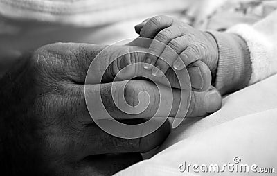 Father giving hand to a child closeup