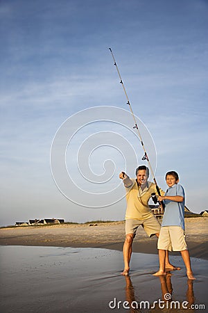 Father and son fishing