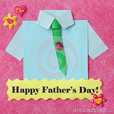 Fathers Day Card - Craft Background - Stock Photo