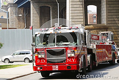 FDNY Tower Ladder 118 truck in Brooklyn