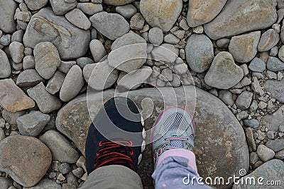 Feet on the rock