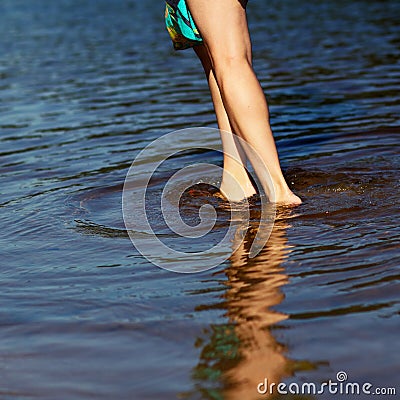 Feet in the water