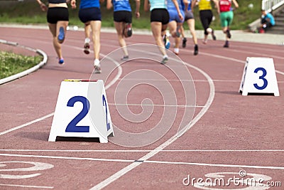 Female athletes racing