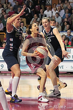 Female Basketball players in action