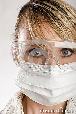 Female doctor with face mask