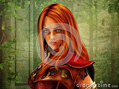 Female fantasy warrior s portrait
