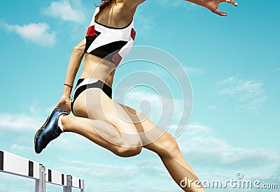 Female hurdle runner