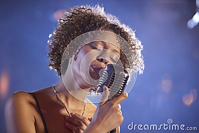 Female Jazz Singer On Stage