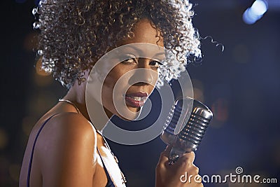 Female Jazz Singer On Stage