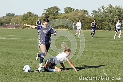 Female Junior College Soccer Action