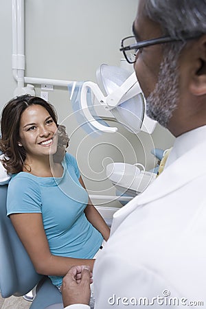 Female Patient At Dental Clinic For Checkup