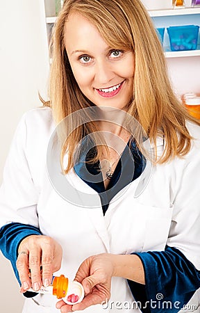 Female Pharmacist with Prescription