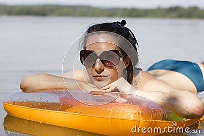 Female relaxing in the water