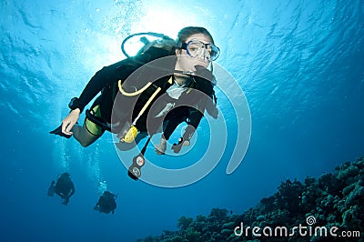 Female scuba diver