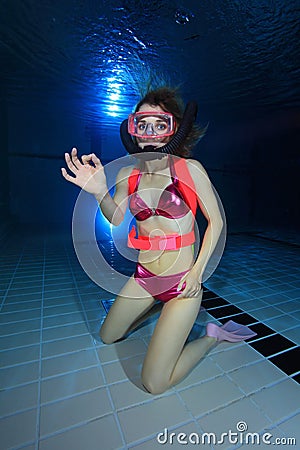 Female scuba diver