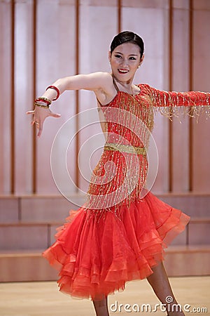 Female student latin dancer