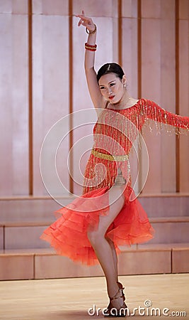 A female student latin dancer