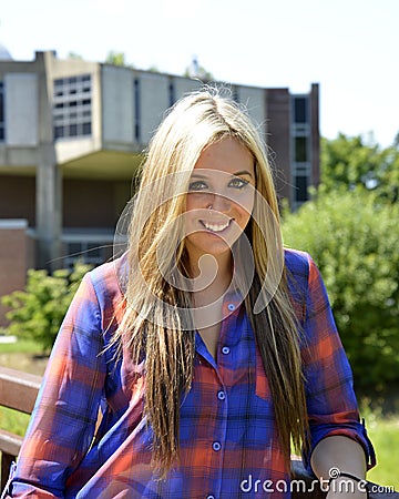 Female student portrait on college campus