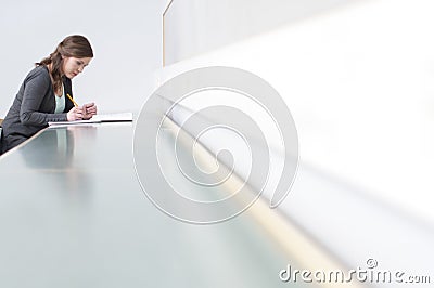 Female student studying