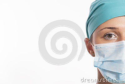 Female surgeon looking at camera