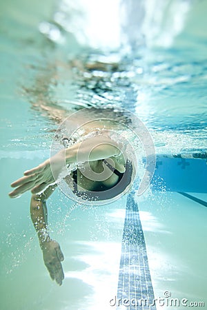 Female swimmer underwater