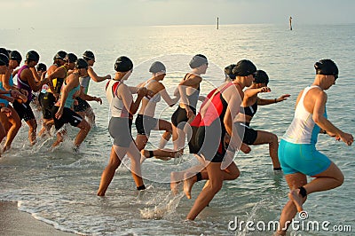 Female triathalon swim race st