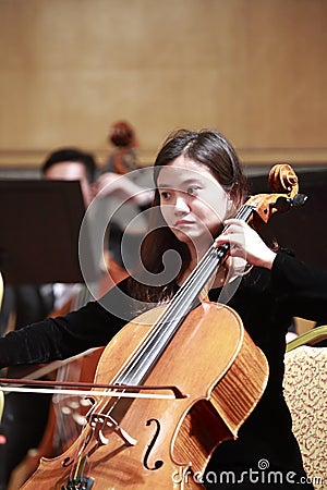 Female viola musician