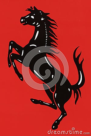 Ferrari logo on red background