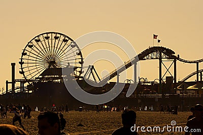 Ferris wheel and roller coaster