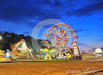 Ferris wheel in a summer night