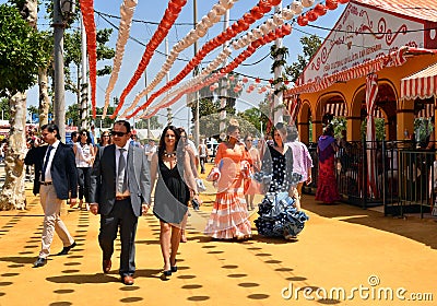 Festive goers during Seville Spring Festival 2014