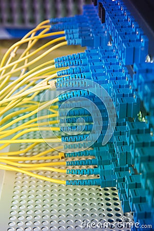 Fiber cable serve with technology style against fiber optic