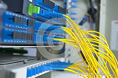 Fiber optical network cables patch panel