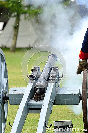 Field gun in being fired