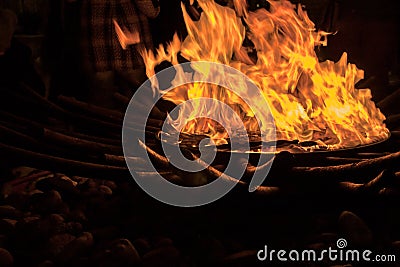Fiery Flames from Fire Pit