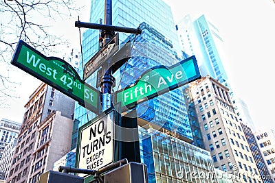 Fifth Avenue Street sign New York