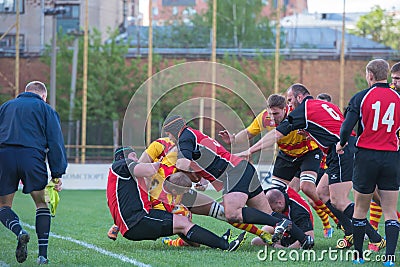 Fighting in the rugby field